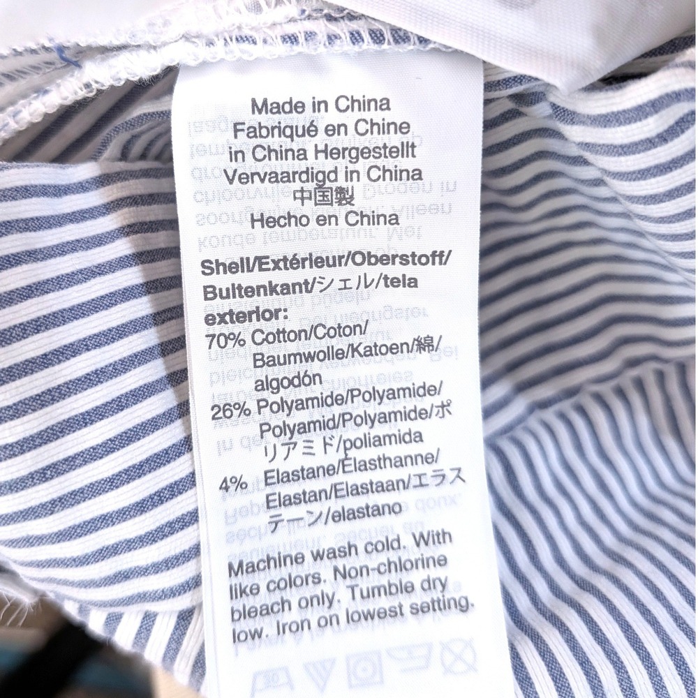 J.Crew Blue Seersucker Cameron Pants; Striped Slim Fit Ankle Trousers - Picture 3 of 7